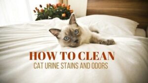 beautiful cat on white comforter