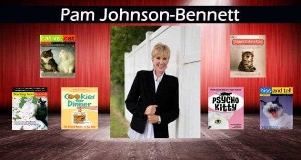 Pam Johnson-Bennett with books